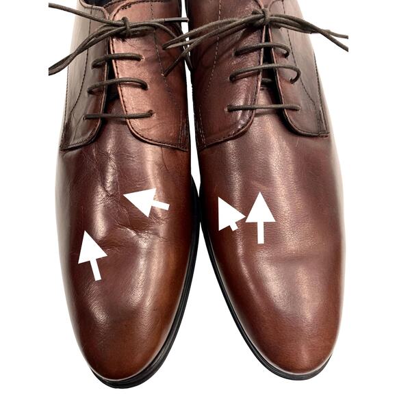 NWOB Asos Design Lace Up Derby Shoes Tan Brown Leather | Men 15 - Picture 8 of 10